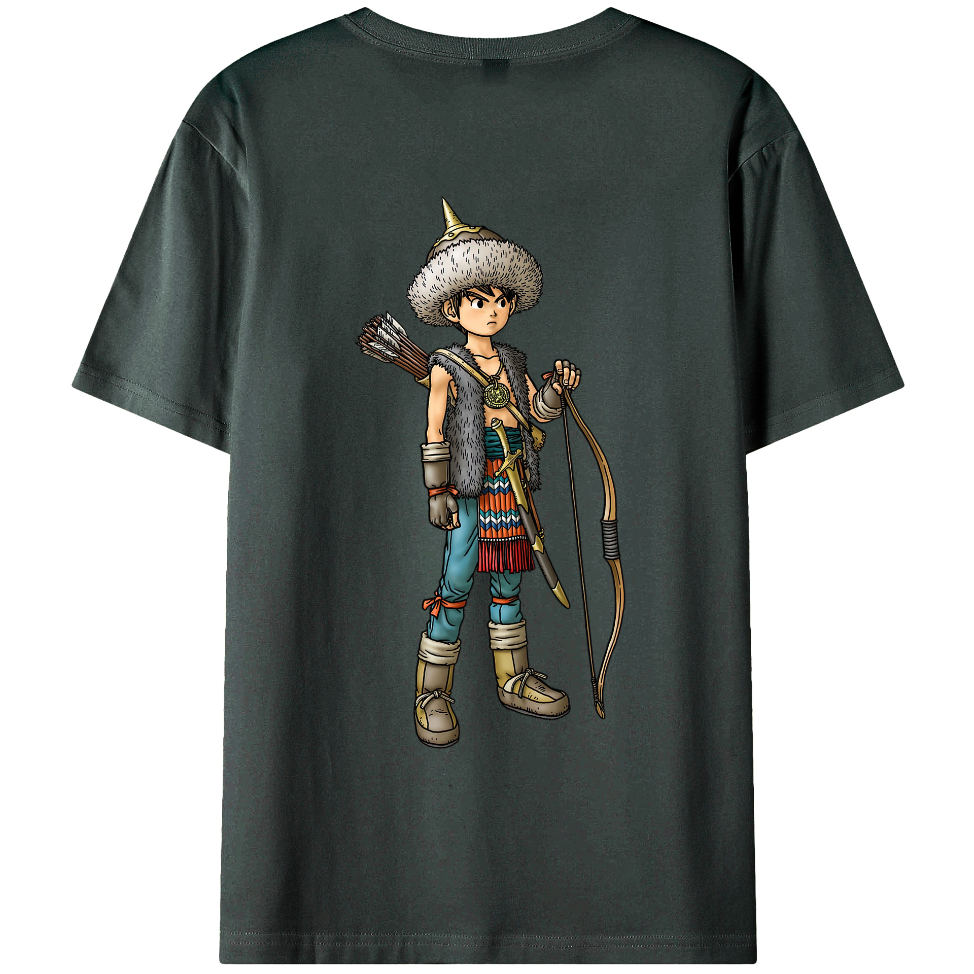 （画像用） ドラゴンクエスト Doragon Kuesuto Dragon Quest 綿100％ メンズ半袖Tシャツ（バックプリント） 通気性